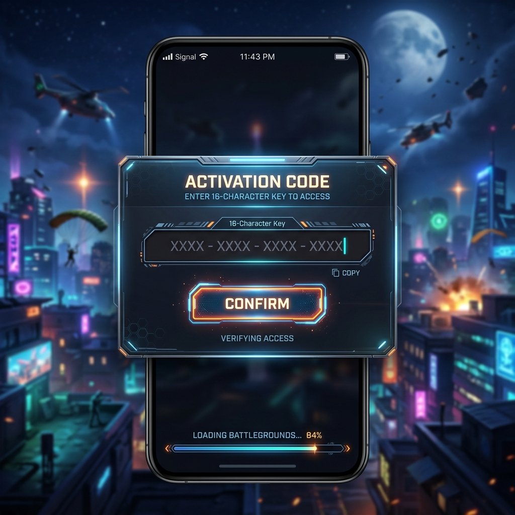 Free Fire in-game activation code prompt representing authentication gates