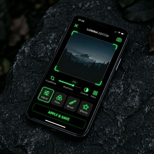 Black Hypic APK dark theme main interface with editing tools on pure black background