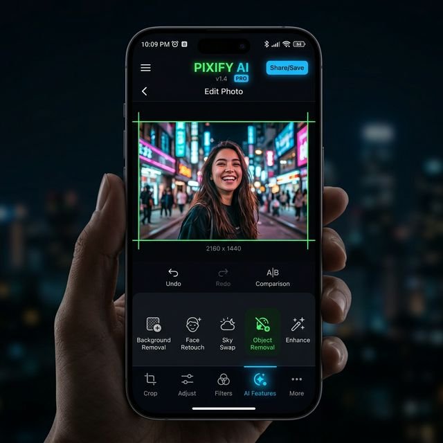 Hypic APK main interface showing editing tools and filters panel on Android